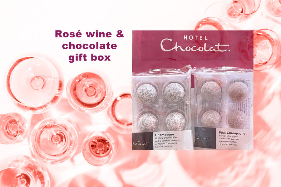 Rosé wines & Champagne truffles box